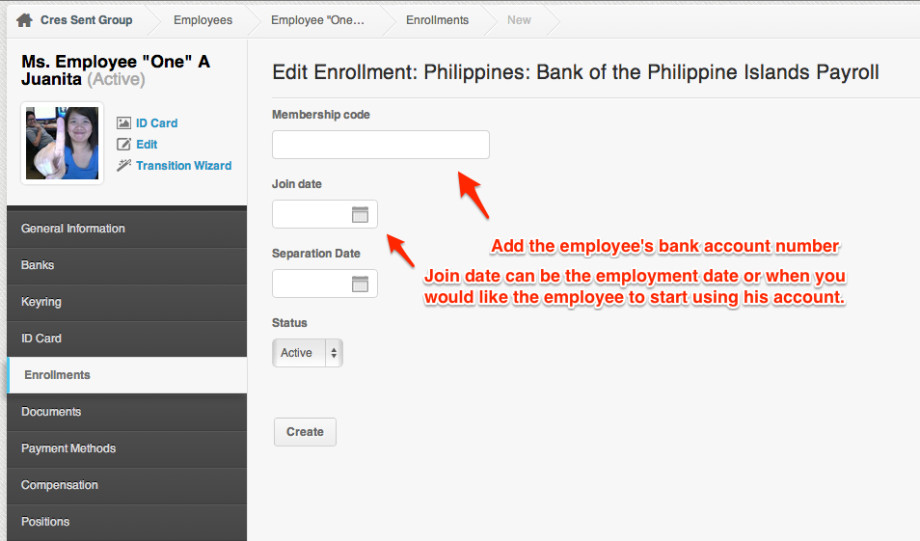 How to Add the Bank Account Number to an Employee Profile