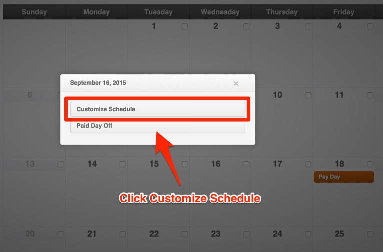 Multiple Shifts - Customize Schedule